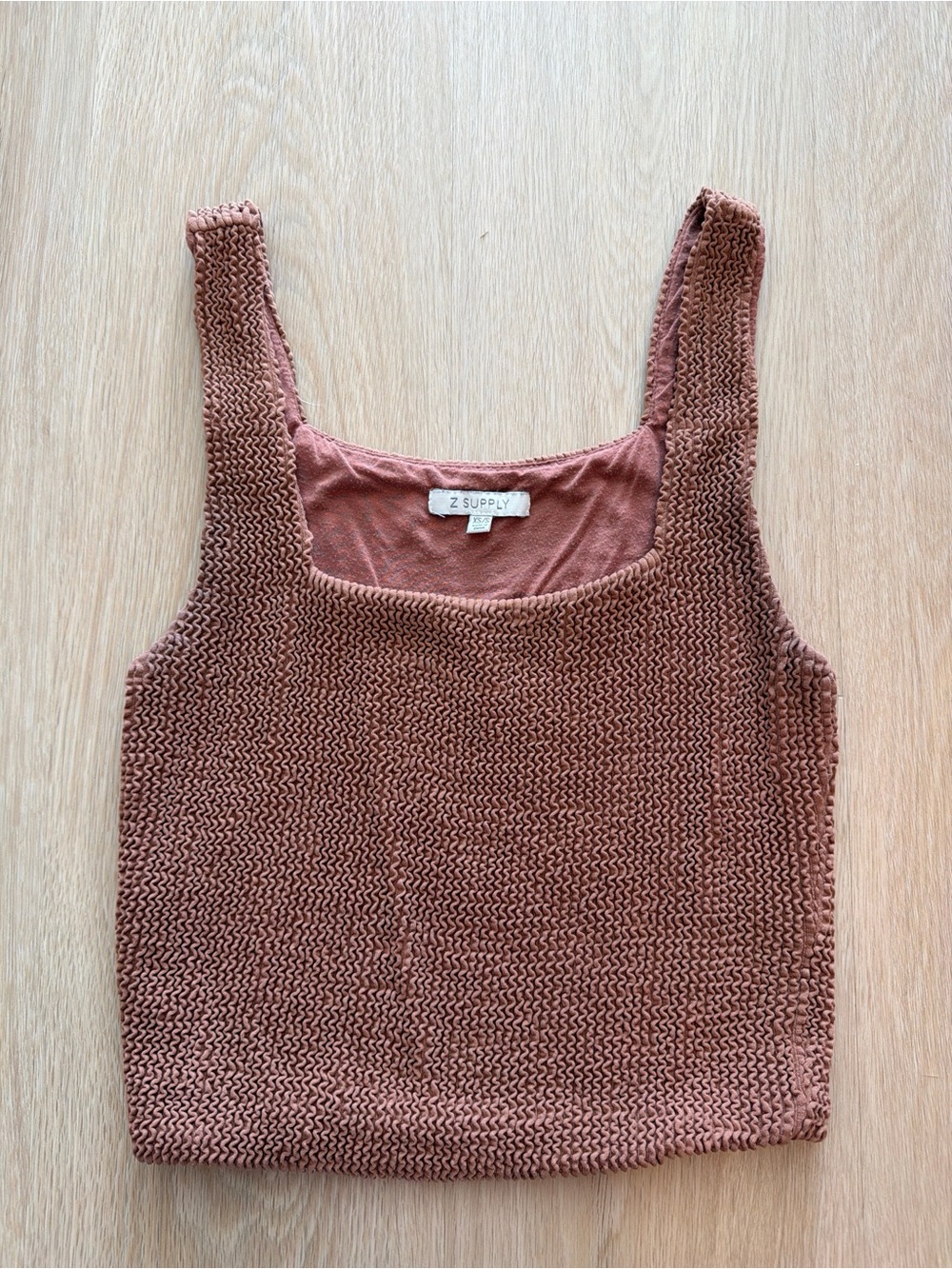 Z Supply Smocked Textured Tank Top Terracotta XS/S